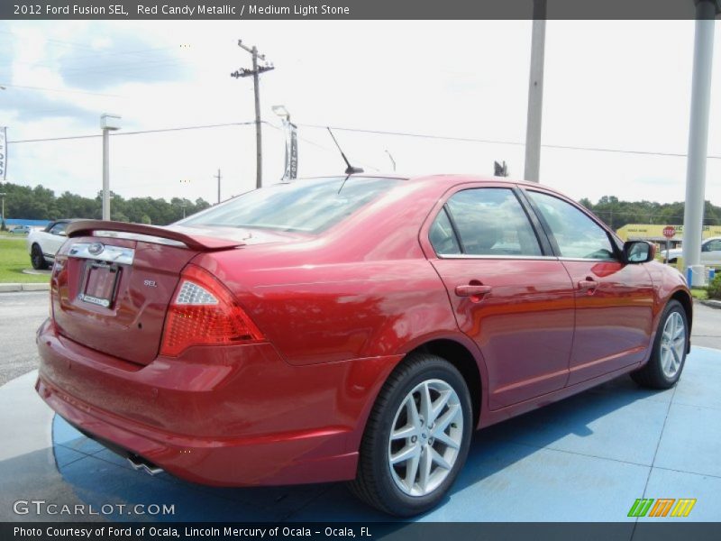 Red Candy Metallic / Medium Light Stone 2012 Ford Fusion SEL