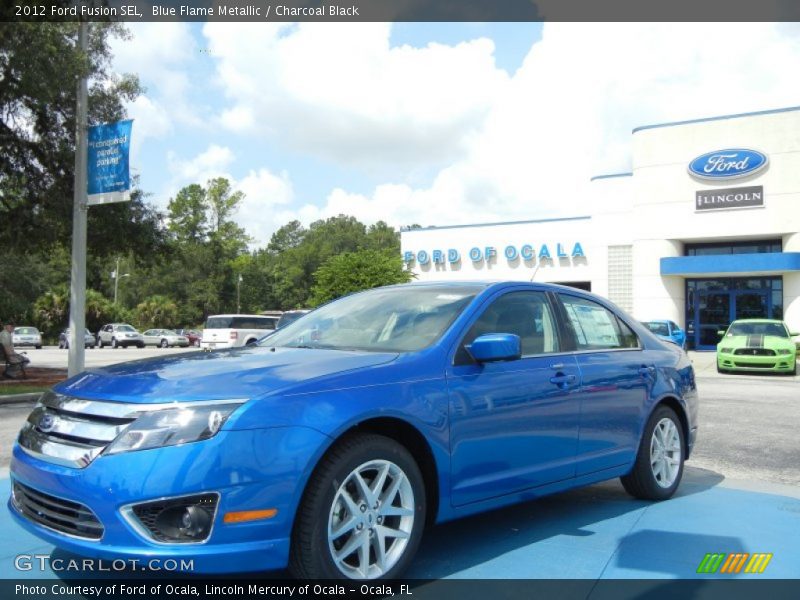 Blue Flame Metallic / Charcoal Black 2012 Ford Fusion SEL