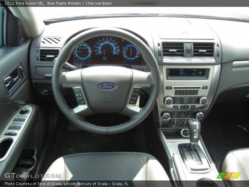 Blue Flame Metallic / Charcoal Black 2012 Ford Fusion SEL