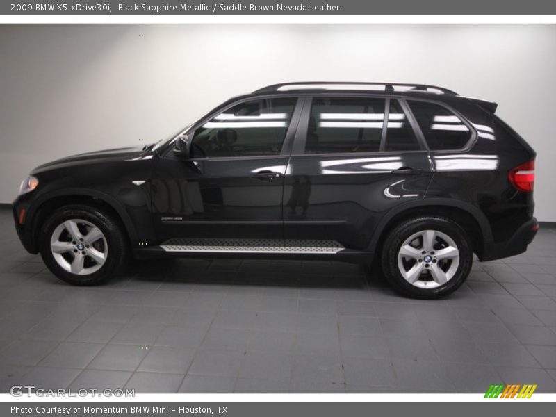 Black Sapphire Metallic / Saddle Brown Nevada Leather 2009 BMW X5 xDrive30i