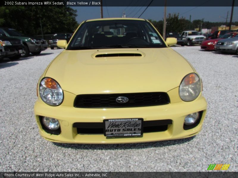 Blaze Yellow / Black 2002 Subaru Impreza WRX Sedan