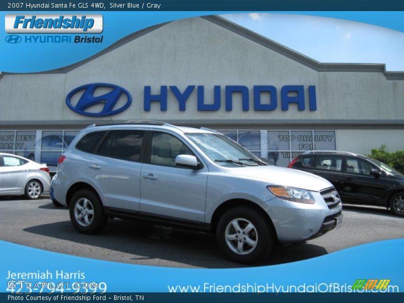 Silver Blue / Gray 2007 Hyundai Santa Fe GLS 4WD
