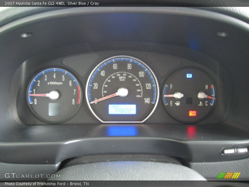 Silver Blue / Gray 2007 Hyundai Santa Fe GLS 4WD