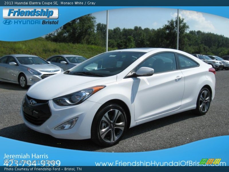 Monaco White / Gray 2013 Hyundai Elantra Coupe SE