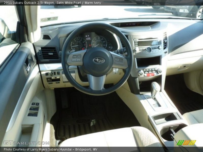 Satin White Pearl / Warm Ivory 2011 Subaru Outback 2.5i Wagon