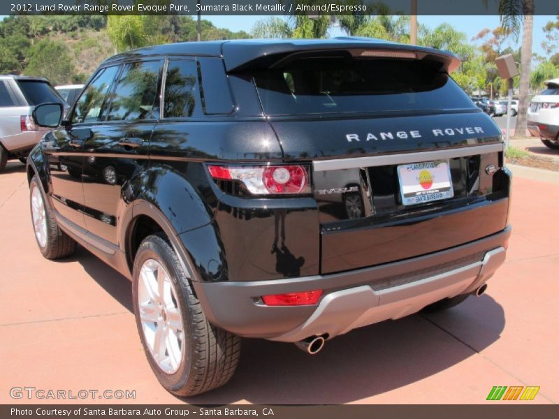 Sumatra Black Metallic / Almond/Espresso 2012 Land Rover Range Rover Evoque Pure