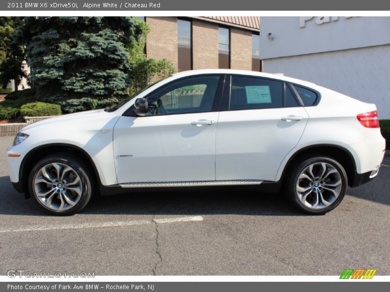 Alpine White / Chateau Red 2011 BMW X6 xDrive50i