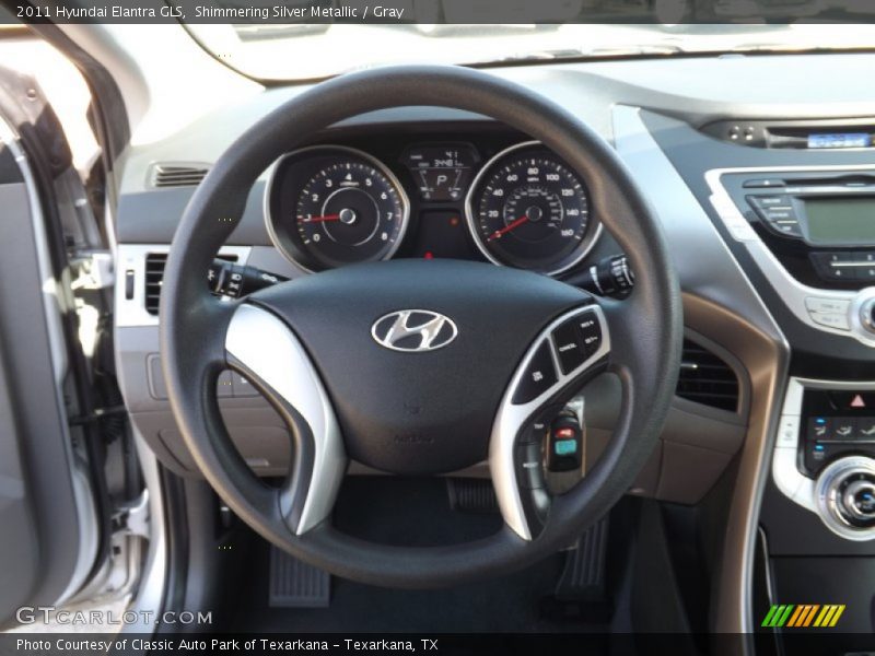 Shimmering Silver Metallic / Gray 2011 Hyundai Elantra GLS