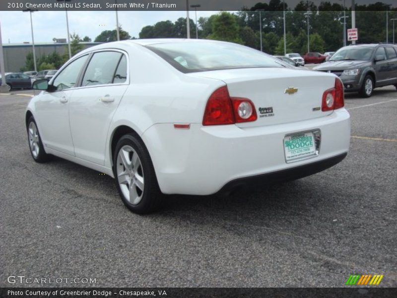 Summit White / Titanium 2010 Chevrolet Malibu LS Sedan