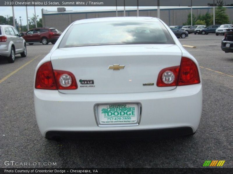Summit White / Titanium 2010 Chevrolet Malibu LS Sedan
