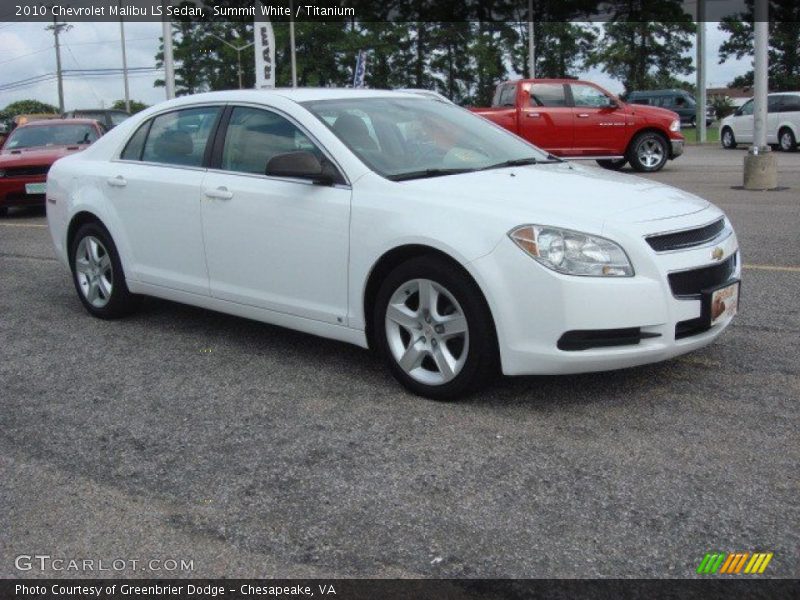 Summit White / Titanium 2010 Chevrolet Malibu LS Sedan