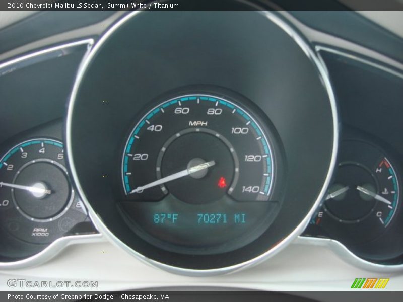 Summit White / Titanium 2010 Chevrolet Malibu LS Sedan