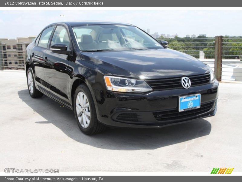 Black / Cornsilk Beige 2012 Volkswagen Jetta SE Sedan