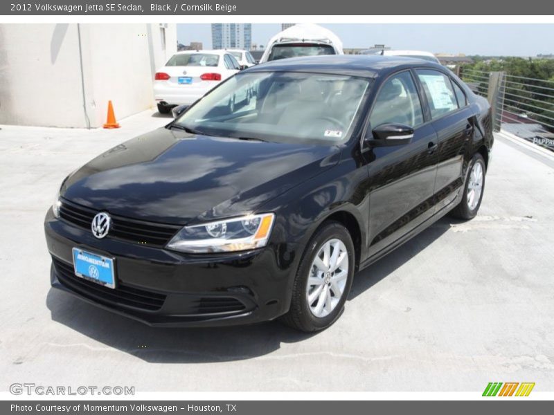 Black / Cornsilk Beige 2012 Volkswagen Jetta SE Sedan