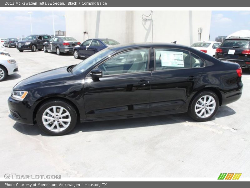 Black / Cornsilk Beige 2012 Volkswagen Jetta SE Sedan