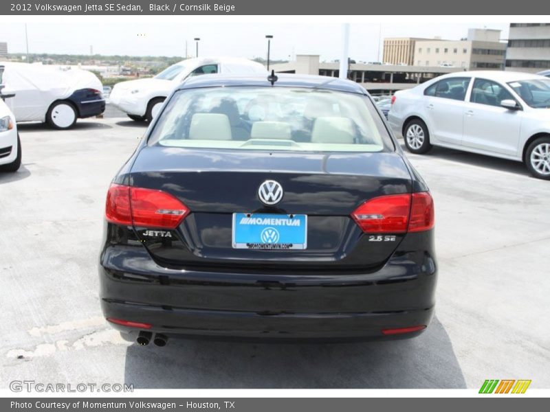 Black / Cornsilk Beige 2012 Volkswagen Jetta SE Sedan