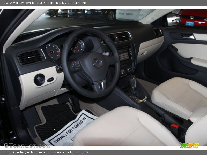 Black / Cornsilk Beige 2012 Volkswagen Jetta SE Sedan