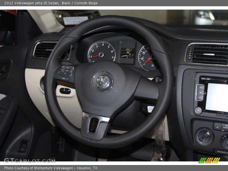 Black / Cornsilk Beige 2012 Volkswagen Jetta SE Sedan