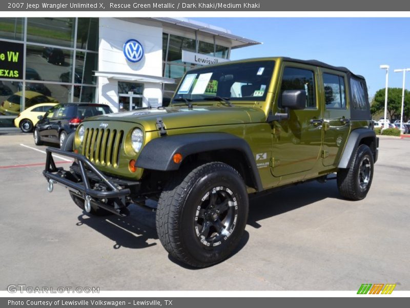 Rescue Green Metallic / Dark Khaki/Medium Khaki 2007 Jeep Wrangler Unlimited X