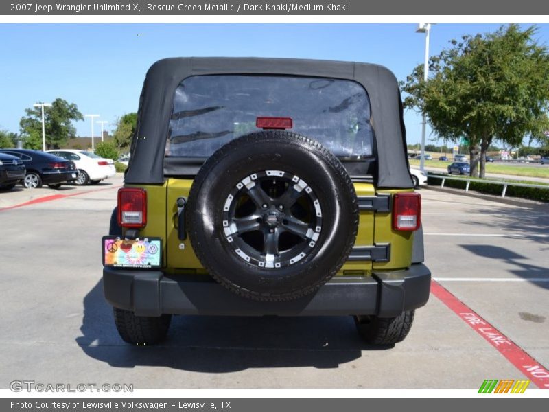 Rescue Green Metallic / Dark Khaki/Medium Khaki 2007 Jeep Wrangler Unlimited X