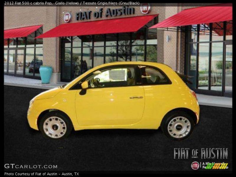 Giallo (Yellow) / Tessuto Grigio/Nero (Grey/Black) 2012 Fiat 500 c cabrio Pop