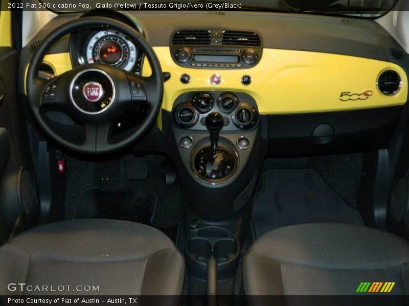 Giallo (Yellow) / Tessuto Grigio/Nero (Grey/Black) 2012 Fiat 500 c cabrio Pop