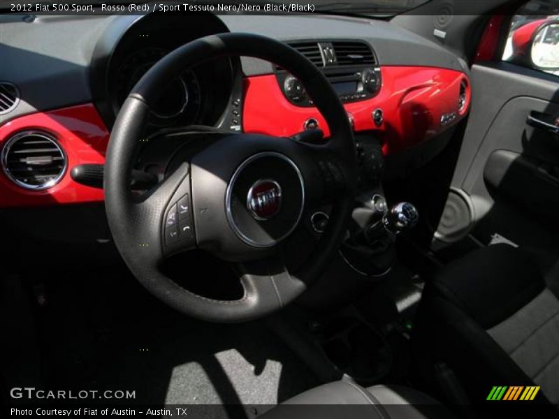 Rosso (Red) / Sport Tessuto Nero/Nero (Black/Black) 2012 Fiat 500 Sport