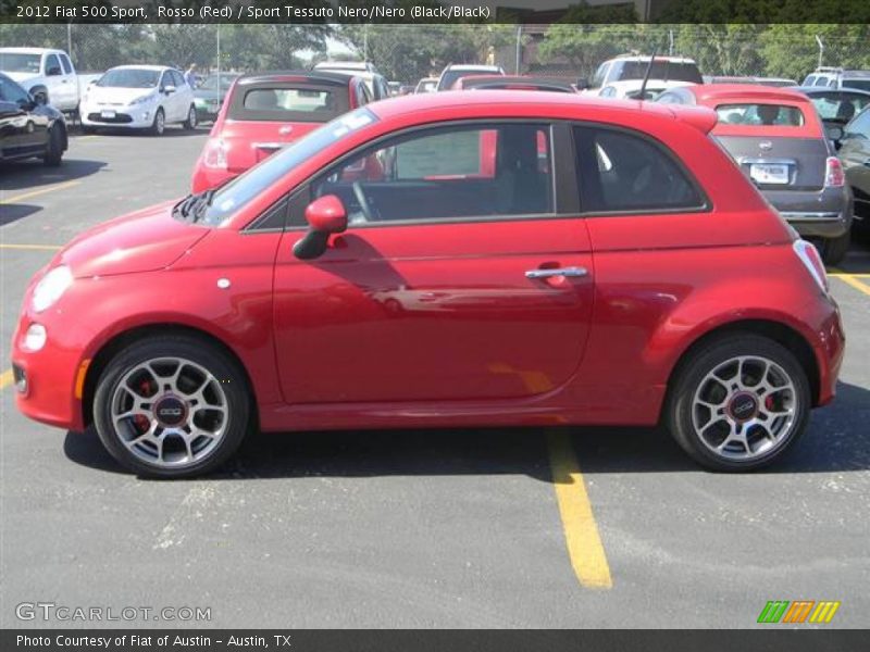 Rosso (Red) / Sport Tessuto Nero/Nero (Black/Black) 2012 Fiat 500 Sport