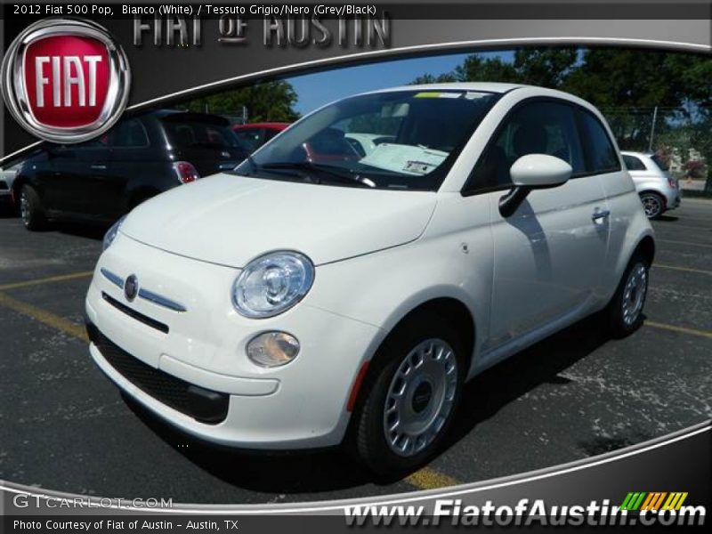 Bianco (White) / Tessuto Grigio/Nero (Grey/Black) 2012 Fiat 500 Pop