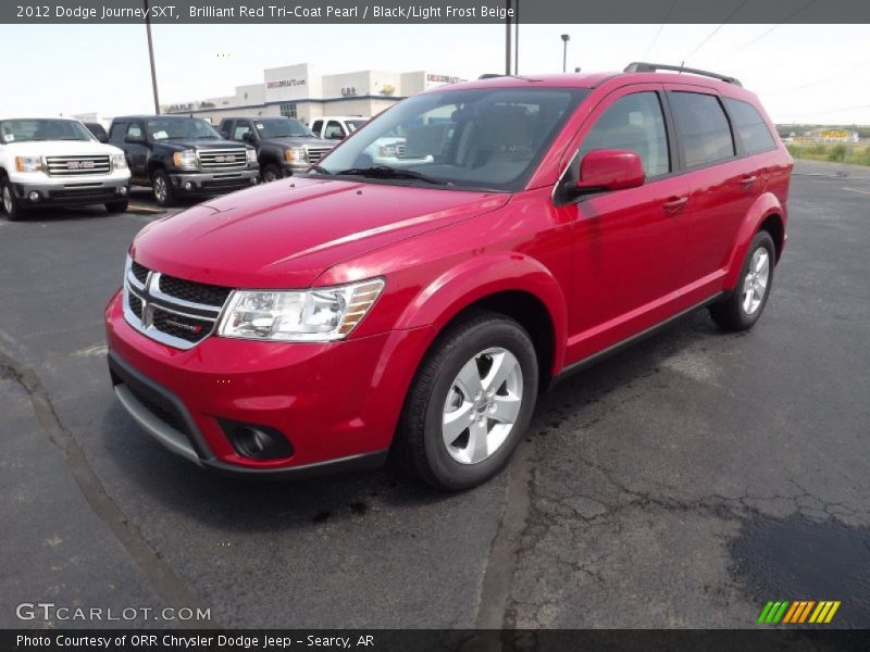 Brilliant Red Tri-Coat Pearl / Black/Light Frost Beige 2012 Dodge Journey SXT