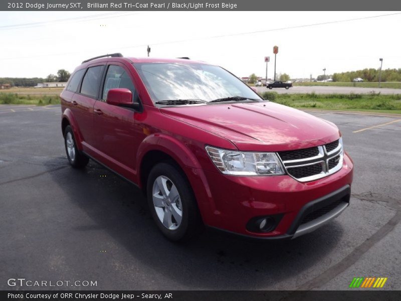 Brilliant Red Tri-Coat Pearl / Black/Light Frost Beige 2012 Dodge Journey SXT