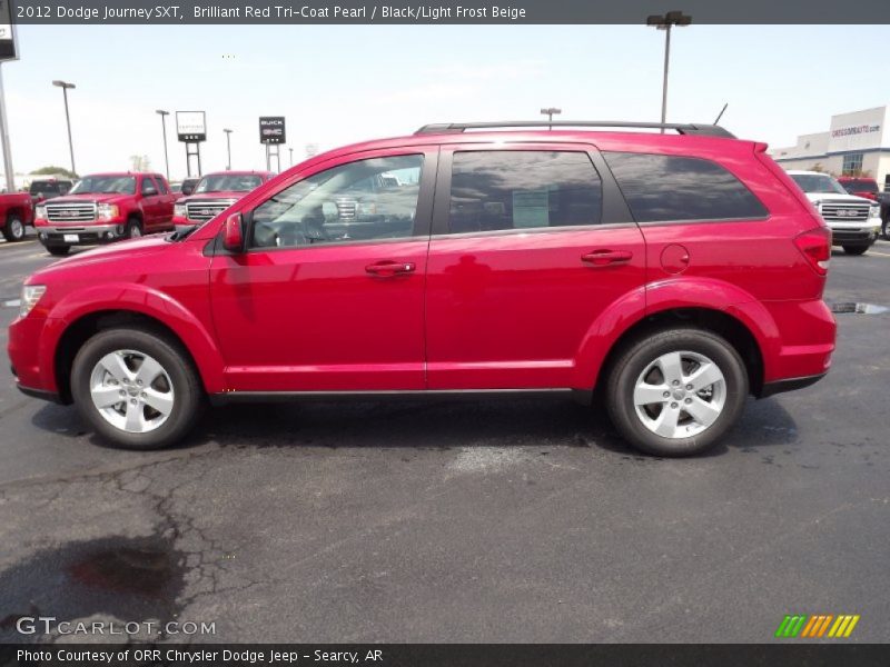 Brilliant Red Tri-Coat Pearl / Black/Light Frost Beige 2012 Dodge Journey SXT