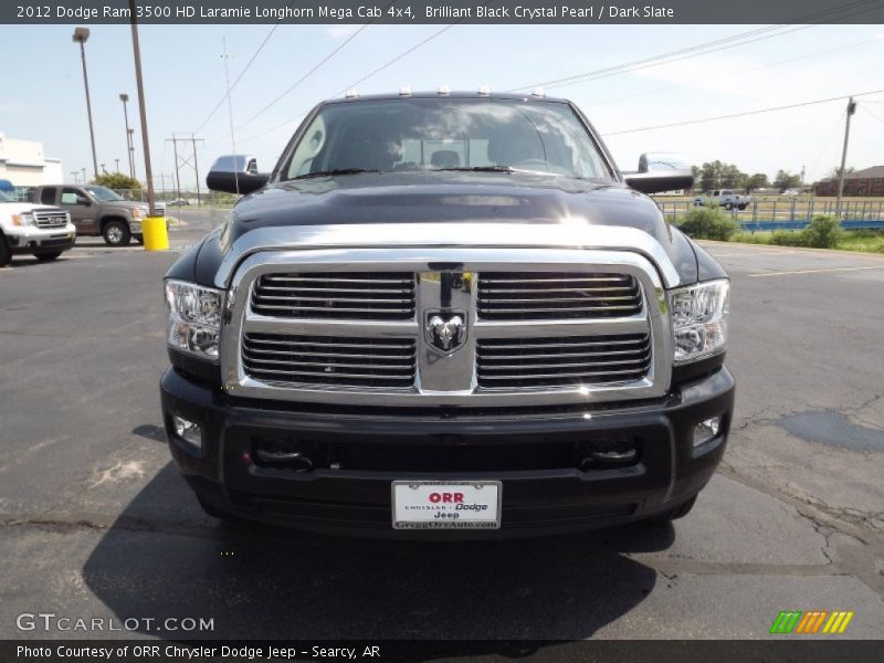 Brilliant Black Crystal Pearl / Dark Slate 2012 Dodge Ram 3500 HD Laramie Longhorn Mega Cab 4x4