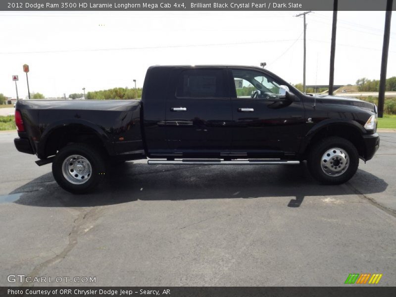 Brilliant Black Crystal Pearl / Dark Slate 2012 Dodge Ram 3500 HD Laramie Longhorn Mega Cab 4x4