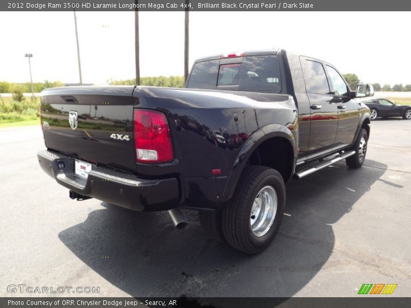 Brilliant Black Crystal Pearl / Dark Slate 2012 Dodge Ram 3500 HD Laramie Longhorn Mega Cab 4x4