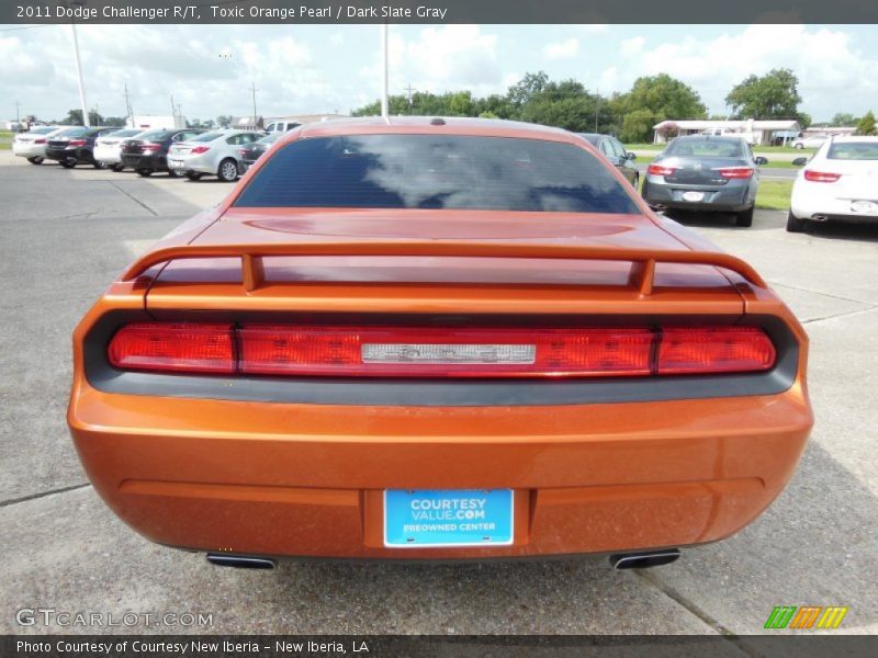 Toxic Orange Pearl / Dark Slate Gray 2011 Dodge Challenger R/T