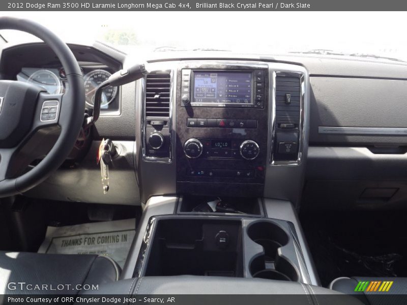 Brilliant Black Crystal Pearl / Dark Slate 2012 Dodge Ram 3500 HD Laramie Longhorn Mega Cab 4x4