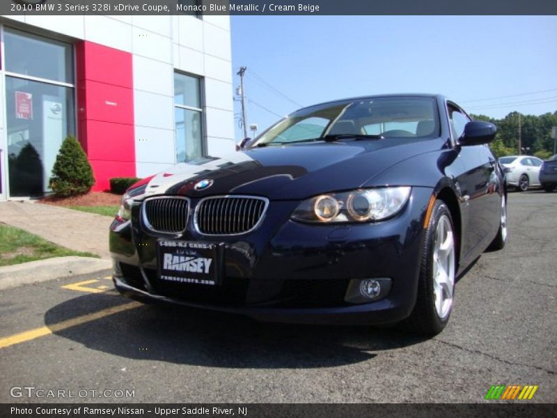 Monaco Blue Metallic / Cream Beige 2010 BMW 3 Series 328i xDrive Coupe