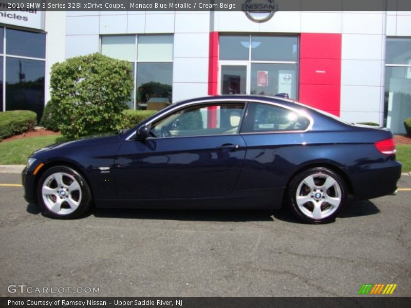 Monaco Blue Metallic / Cream Beige 2010 BMW 3 Series 328i xDrive Coupe
