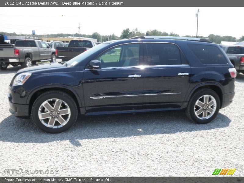 Deep Blue Metallic / Light Titanium 2012 GMC Acadia Denali AWD