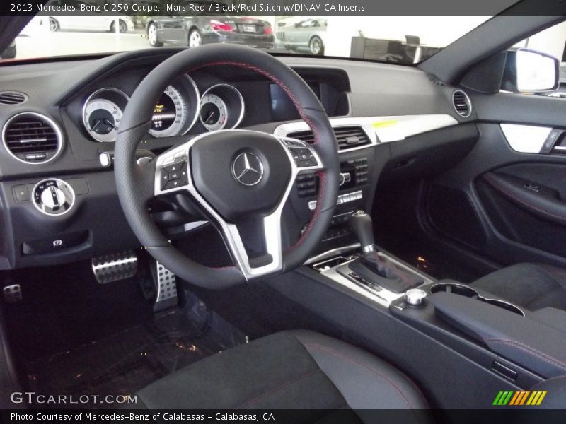 Black/Red Stitch w/DINAMICA Inserts Interior - 2013 C 250 Coupe 