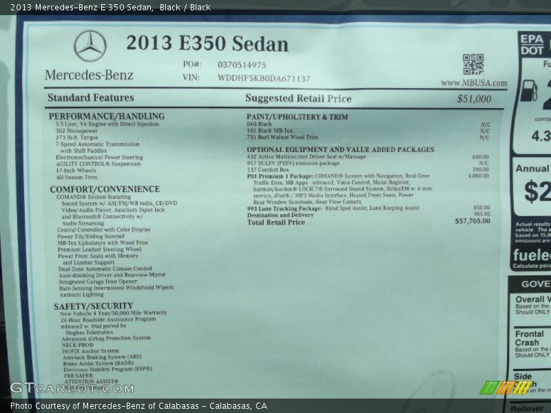 Black / Black 2013 Mercedes-Benz E 350 Sedan