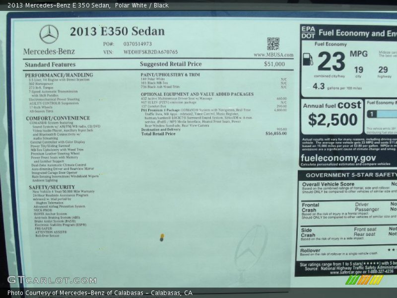 Polar White / Black 2013 Mercedes-Benz E 350 Sedan