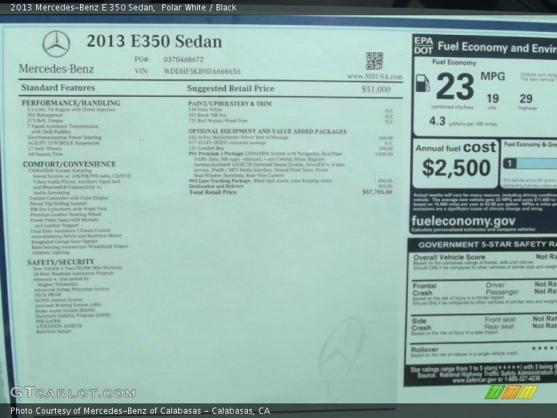 Polar White / Black 2013 Mercedes-Benz E 350 Sedan