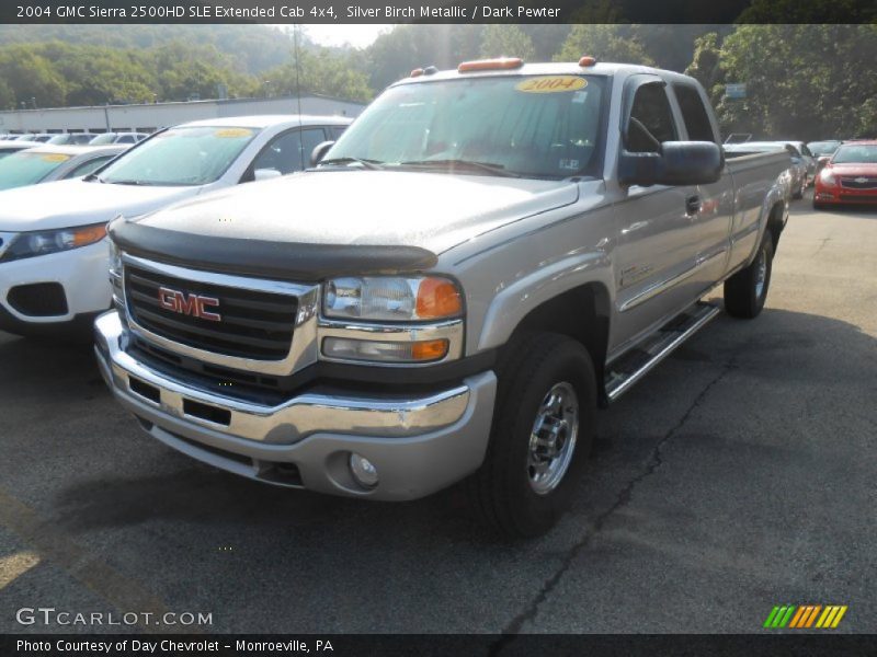 Silver Birch Metallic / Dark Pewter 2004 GMC Sierra 2500HD SLE Extended Cab 4x4