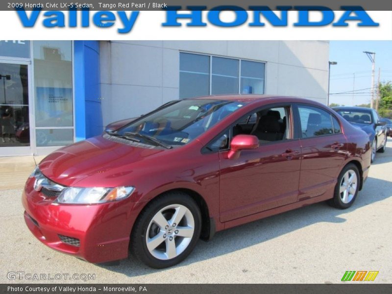 Tango Red Pearl / Black 2009 Honda Civic LX-S Sedan