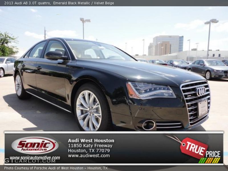 Emerald Black Metallic / Velvet Beige 2013 Audi A8 3.0T quattro