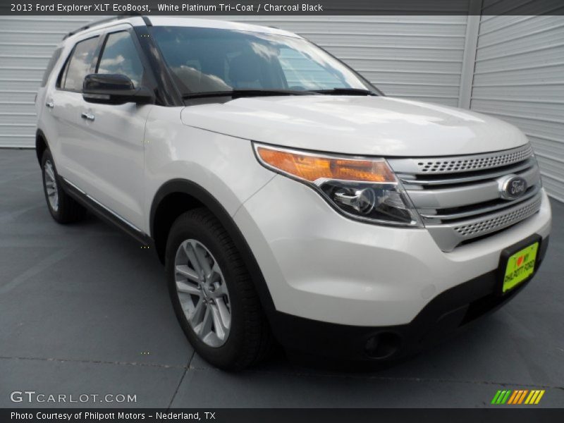 White Platinum Tri-Coat / Charcoal Black 2013 Ford Explorer XLT EcoBoost