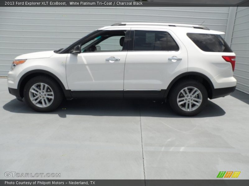 White Platinum Tri-Coat / Charcoal Black 2013 Ford Explorer XLT EcoBoost
