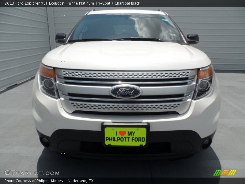 White Platinum Tri-Coat / Charcoal Black 2013 Ford Explorer XLT EcoBoost
